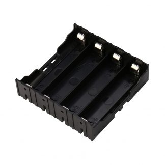 4x18650 Black Plastic Battery Case Holder - Slot Way